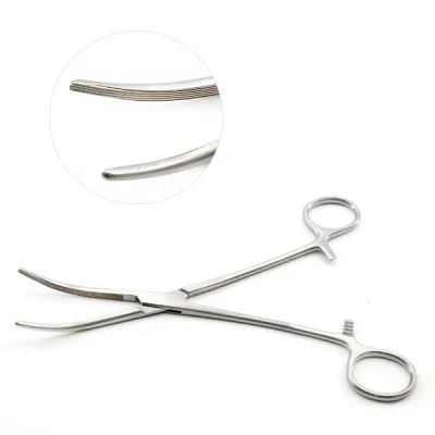 Carmalt Forceps 6 1/4" Curved with Serrated Jaws