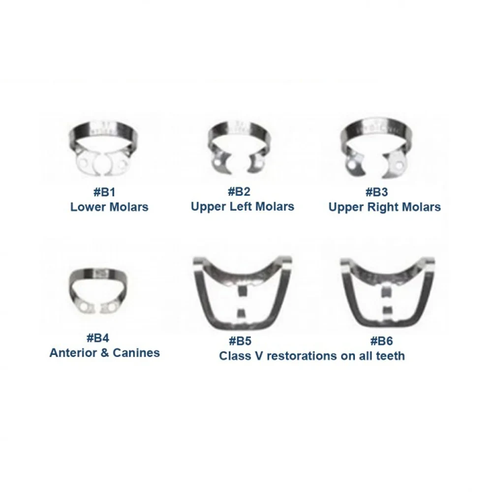 Clamps Set 6pcs for Dental Rubber Dam Isolation