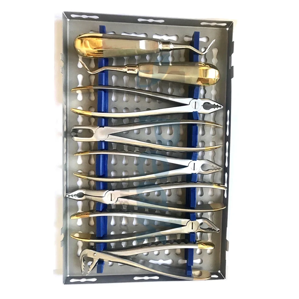 Dental Extraction Surgery Elevators Forceps Kit for Controlled Exodontia