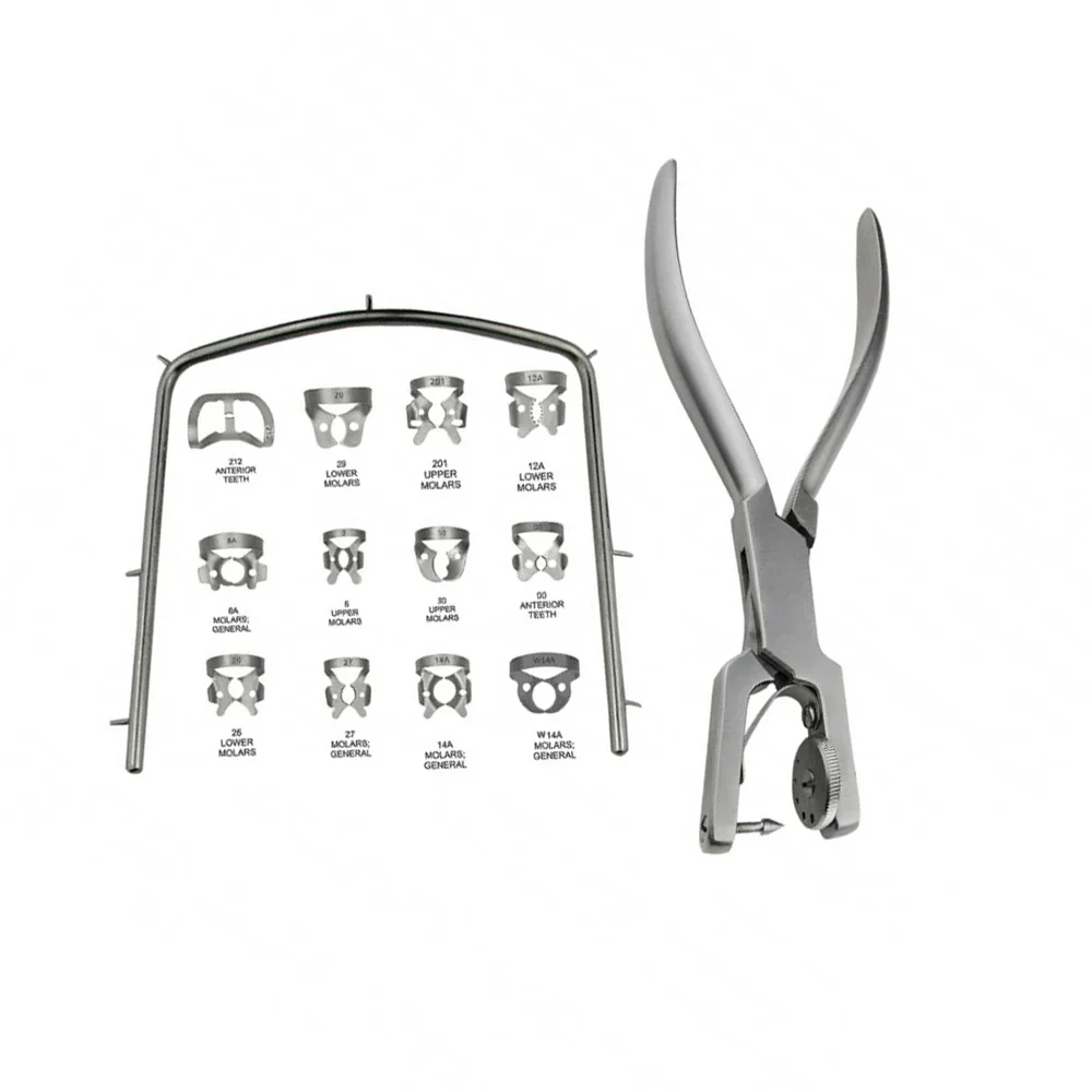 Dental Rubber Dam Kit 14pcs for Endodontic Rubber Dam Isolation