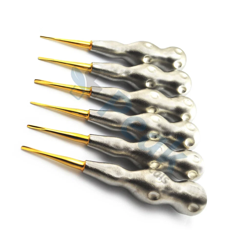 Luxating Root Elevator Set with Gold Apical Tips for Retained Root Retrieval