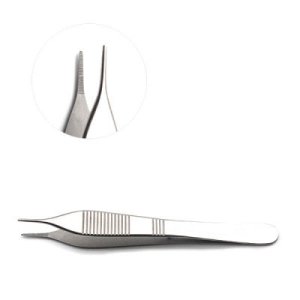 Adson Dressing Forceps Serrated Stainless Steel Thumb Forceps image 3