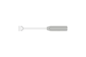 Box Chisel with Tufnol Handle for Controlled Bone Shaping