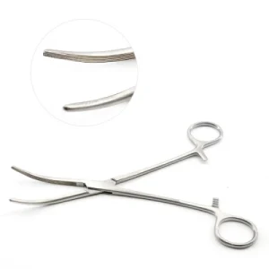 Carmalt Forceps 6 1/4" Curved with Serrated Jaws
