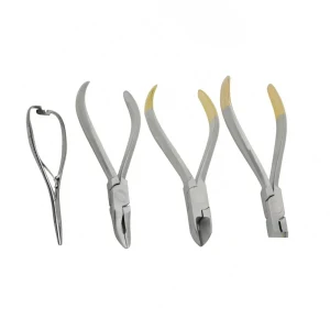 Dental Orthodontic Kit 4 Pcs TC Plier Set with Mathieu, Weingart & Wire Cutters