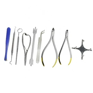 Dental Orthodontic Kit 9pcs for Bracket Placement and Wire Adjustment