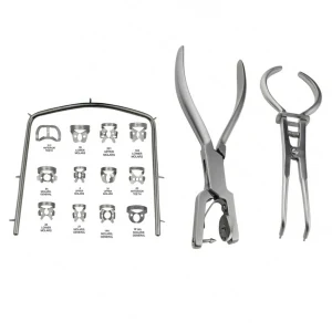 Dental Rubber Dam Kit 16pcs for Endodontic Isolation with Adult Frame