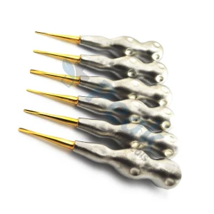 Luxating Root Elevator Set with Gold Apical Tips for Retained Root Retrieval