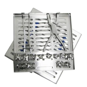 Rubber Dam Kit for Endodontic Isolation with 12 Clamps and Instrument Tray