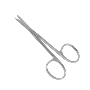 Spencer Stitch Scissors with notched blunt tip for controlled suture lifting and removal in