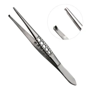 Thumb Tissue Forceps Fenestrated Handle for Delicate Tissue Handling image 3