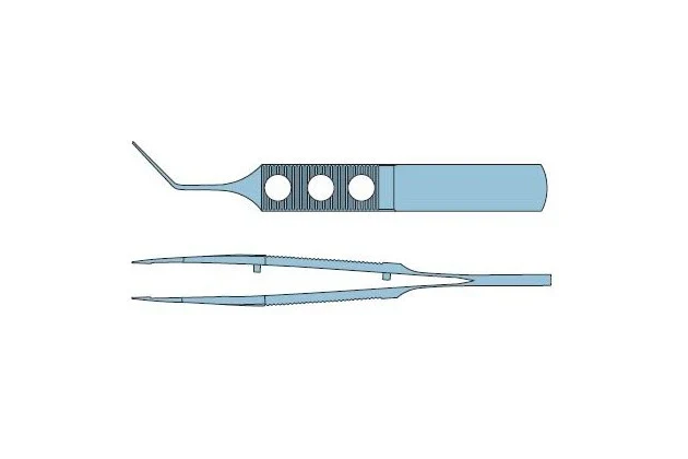 Utrata Style Capsulorhexis Forceps 85mm Angled Titanium Ophthalmic Instrument